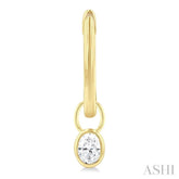 1/3 Ctw Bezel Set Oval Cut Diamond Huggie Earrings in 10K Yellow Gold